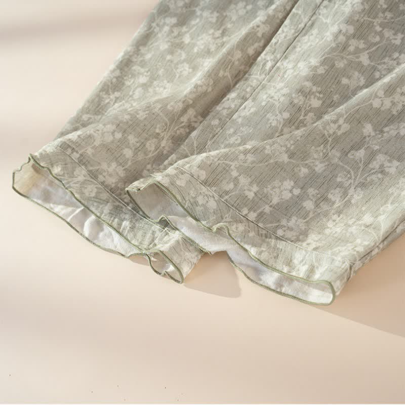Soft Floral Cotton Button Front Pajamas