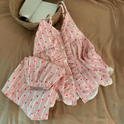 Stripe & Star Ruffle Cami Lounge Set
