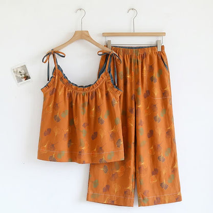 Ginkgo Leaf Cami Top & Pants Pajama Set