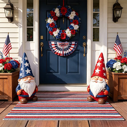 Patriotic Americana Stripe Outdoor Rug