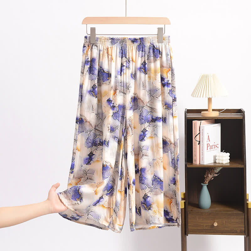 Artistic Print Cropped Lounge Pants