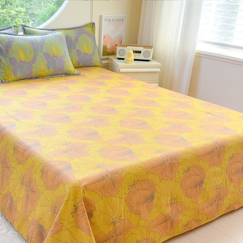 Abstract Floral Cotton Double Gauze Bedding(4PCS)