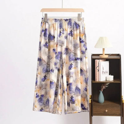 Artistic Print Cropped Lounge Pants
