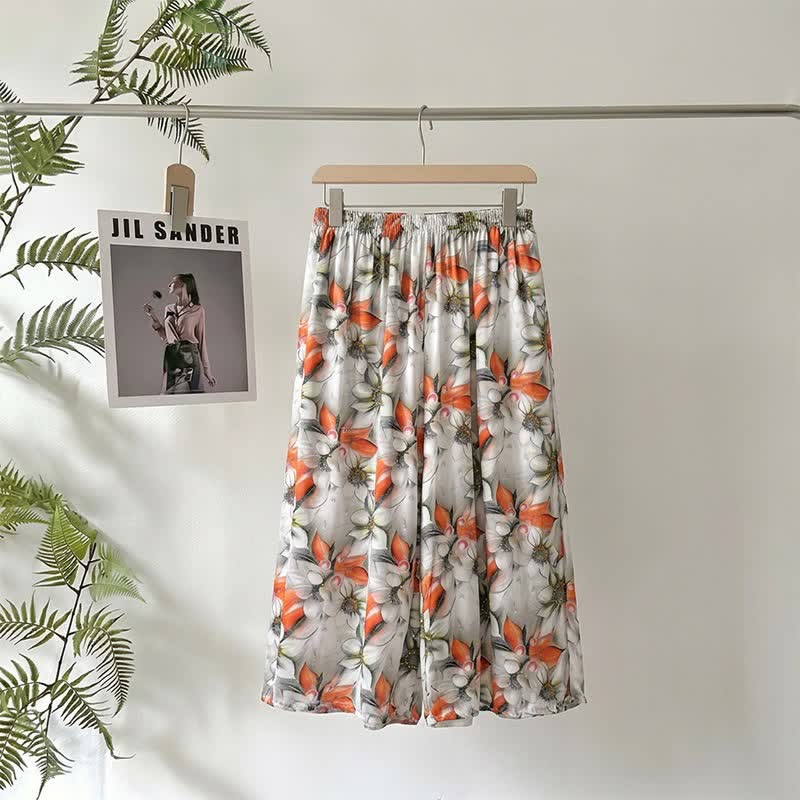 Vintage Floral Cropped Lounge Pants