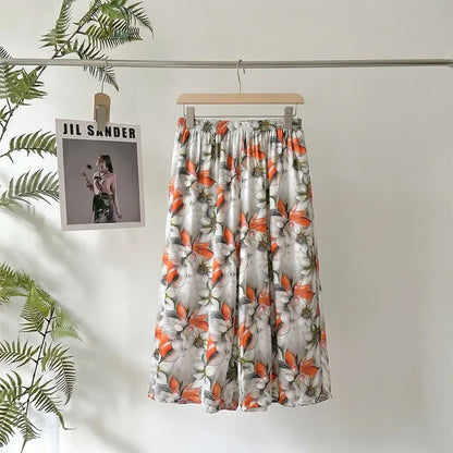 Vintage Floral Cropped Lounge Pants
