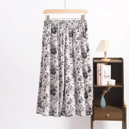 Vintage Black Floral Cropped Sleep Pants
