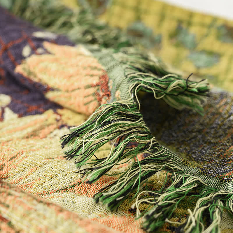 Vintage Sunflower 4-Layer Muslin Blanket Quilt