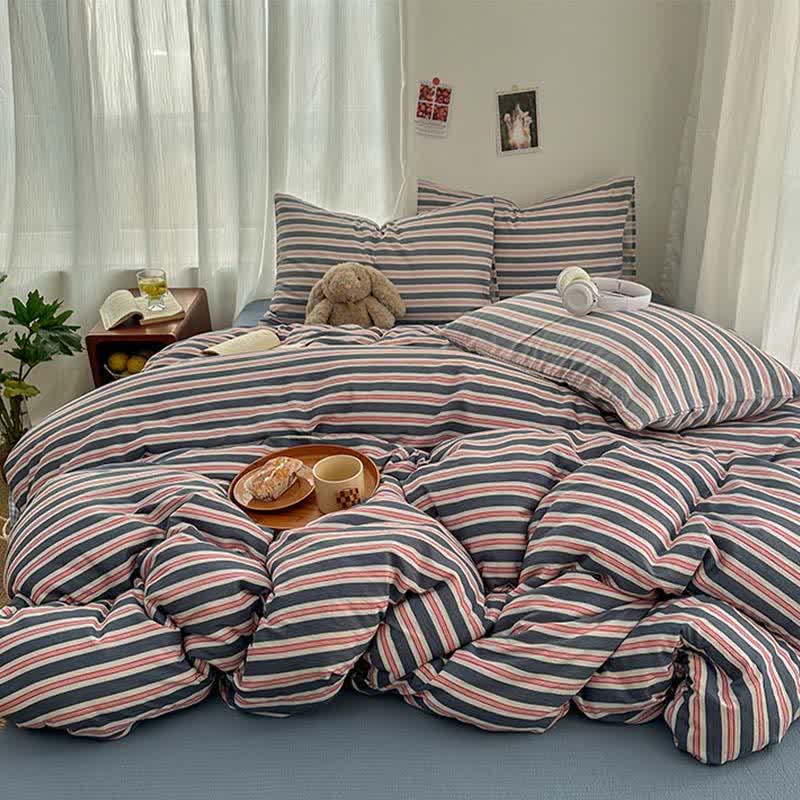 Minimalist Stripe Double Gauze Soft Bedding Set