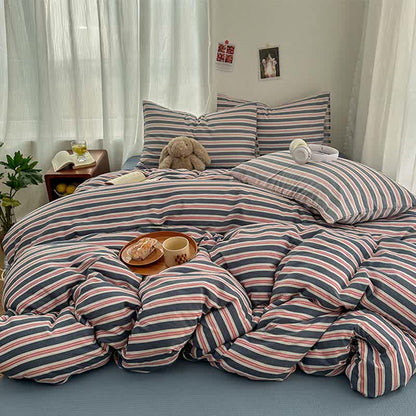 Minimalist Stripe Double Gauze Soft Bedding Set
