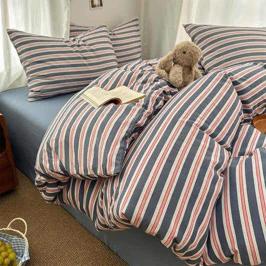 Minimalist Stripe Double Gauze Soft Bedding Set