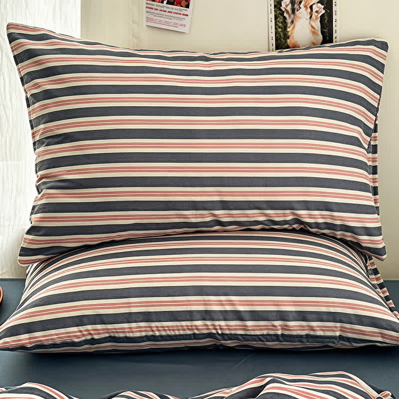 Minimalist Stripe Double Gauze Soft Bedding Set
