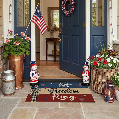 Let Freedom Ring Patriotic Crystal Velvet Entryway Rug
