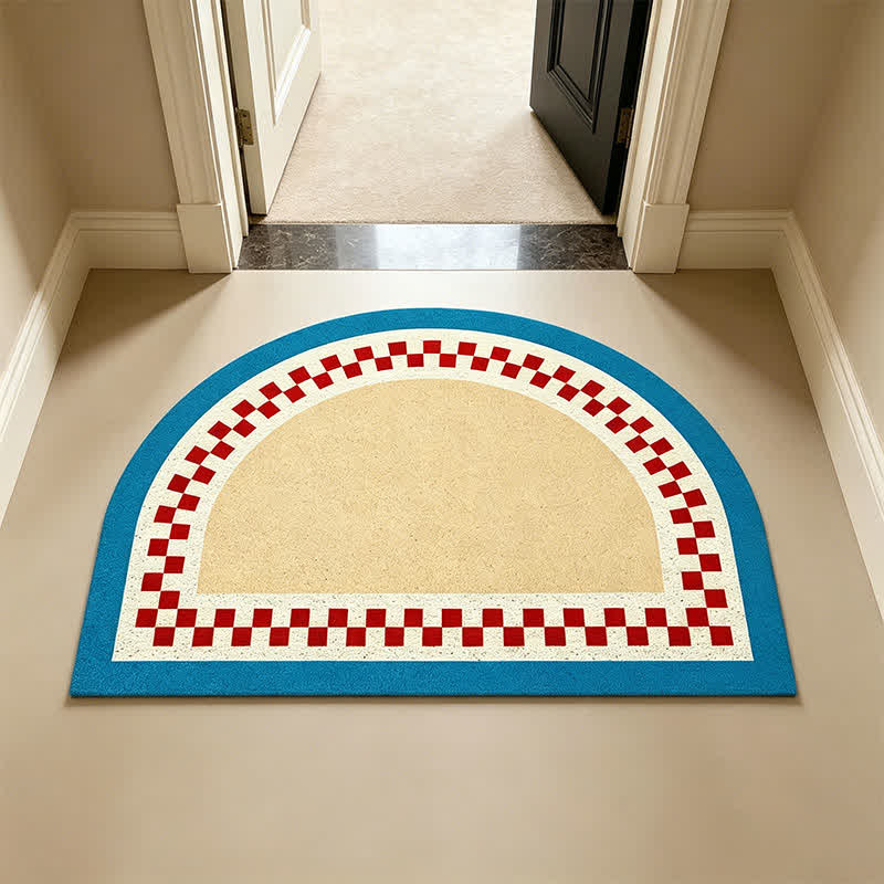 Half Moon Color Block Loop Pile Accent Rug