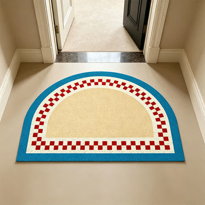 Half Moon Color Block Loop Pile Accent Rug