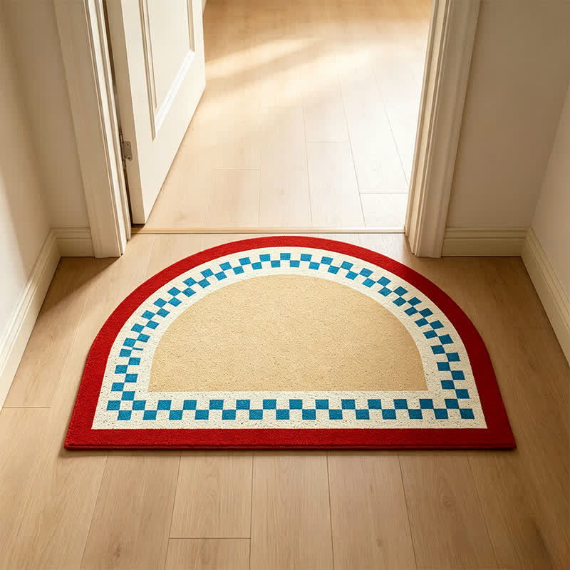 Half Moon Color Block Loop Pile Accent Rug
