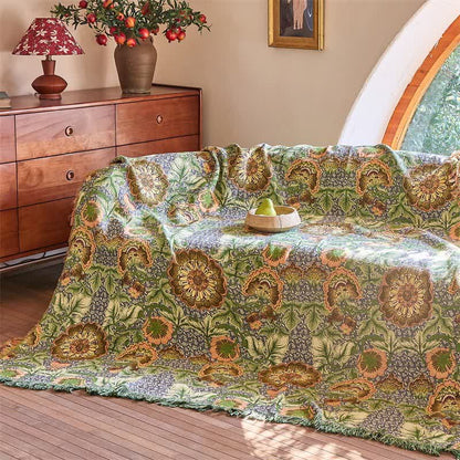 Reversible Floral 4-Layer Cotton Gauze Blanket Quilt