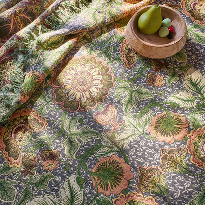 Reversible Floral 4-Layer Cotton Gauze Blanket Quilt