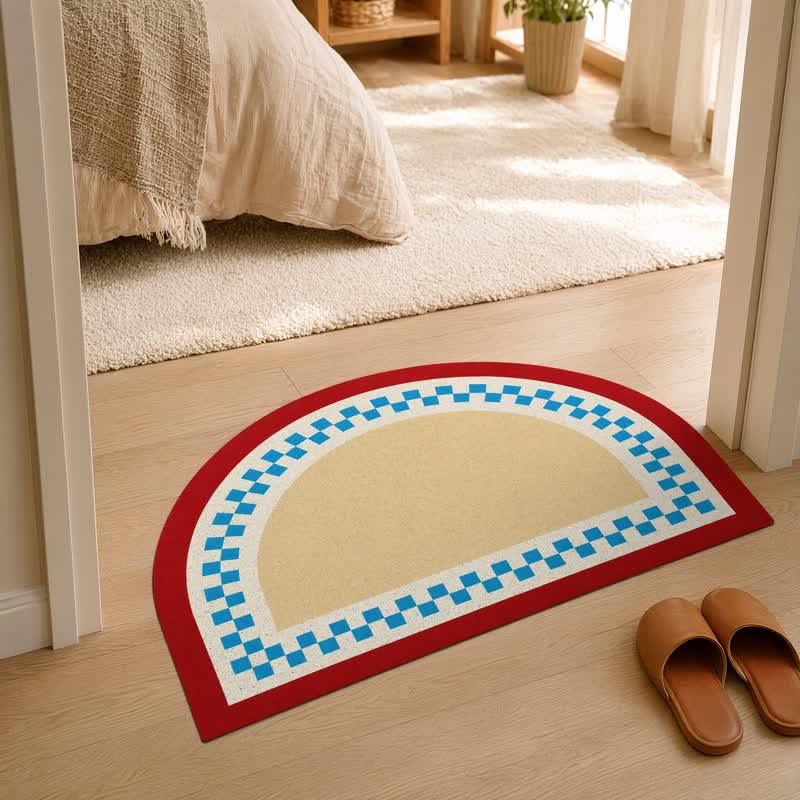 Half Moon Color Block Loop Pile Accent Rug