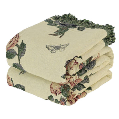 Romantic Rose Cotton Gauze Bedspread Quilt