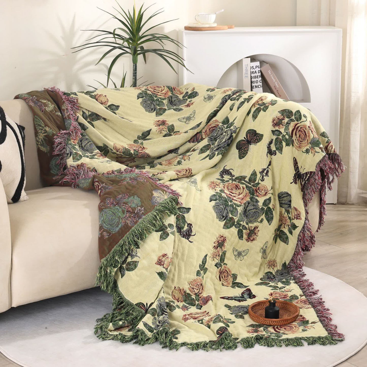 Romantic Rose Cotton Gauze Bedspread Quilt