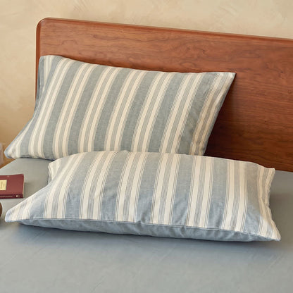 Light Blue Striped Double Gauze Bedding Set