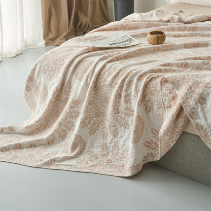 Vintage Floral Cotton Muslin Blanket Quilt