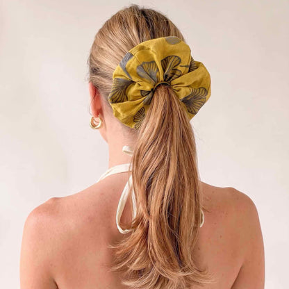 Ginkgo Print Scrunchies Set of 3