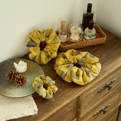 Ginkgo Print Scrunchies Set of 3