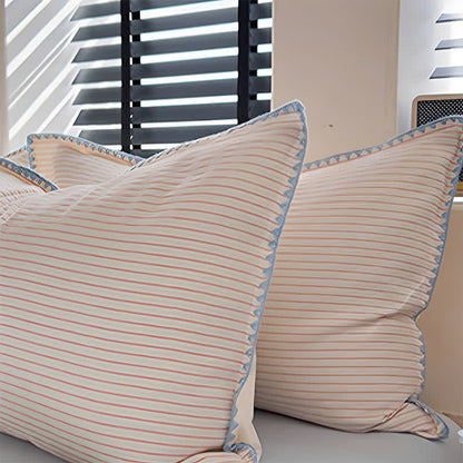 Stripe Scalloped Edge Washed Cotton Bedding Set