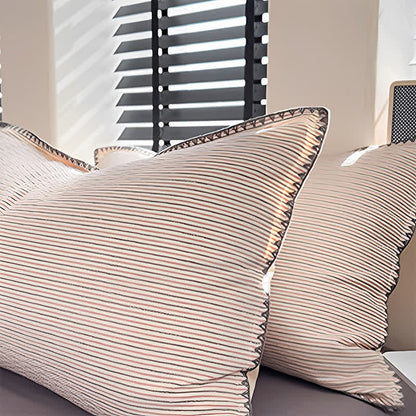 Stripe Scalloped Edge Washed Cotton Bedding Set