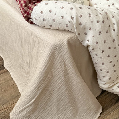 Cherry Gingham Washed Cotton Soft Cozy Bedding Set