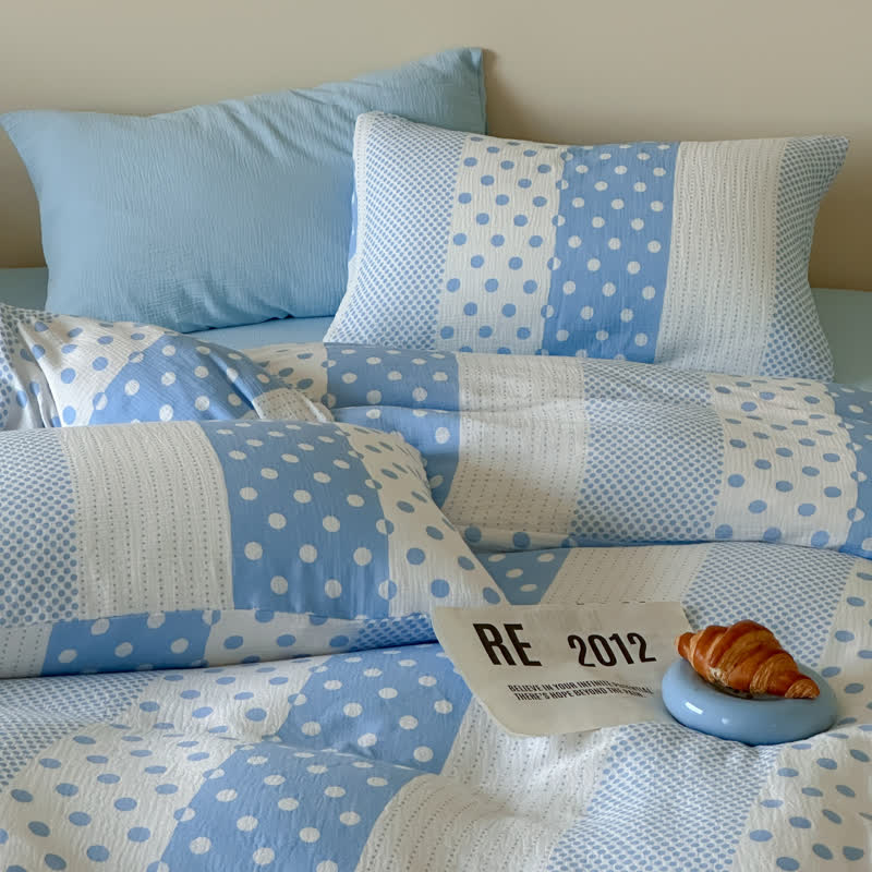 Patchwork Polka Dot Double Gauze Bedding Set