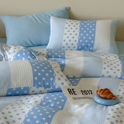 Patchwork Polka Dot Double Gauze Bedding Set
