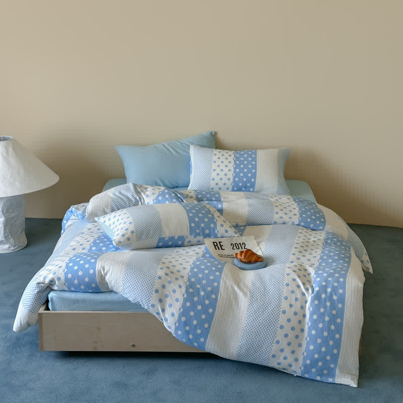 Patchwork Polka Dot Double Gauze Bedding Set