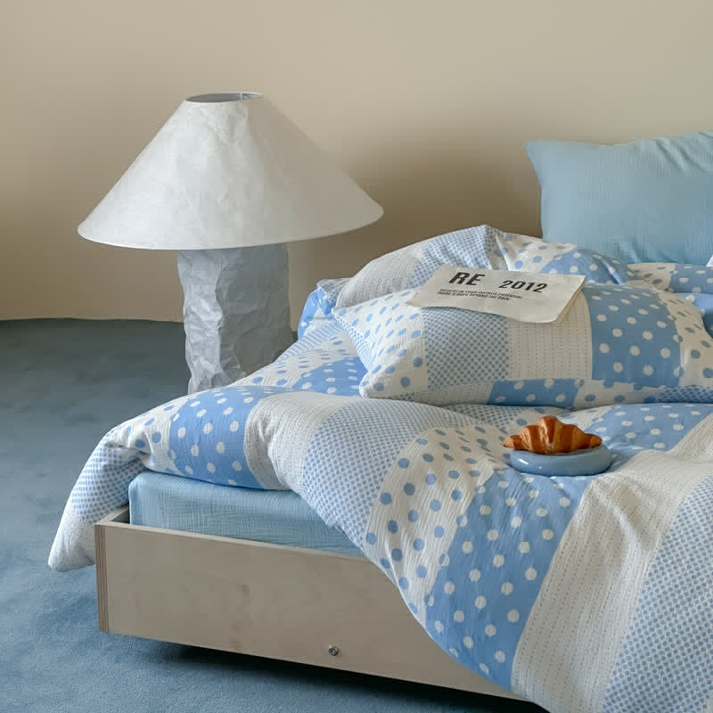 Patchwork Polka Dot Double Gauze Bedding Set