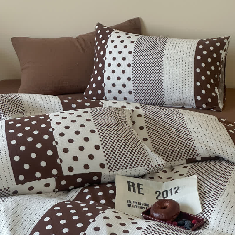 Patchwork Polka Dot Double Gauze Bedding Set