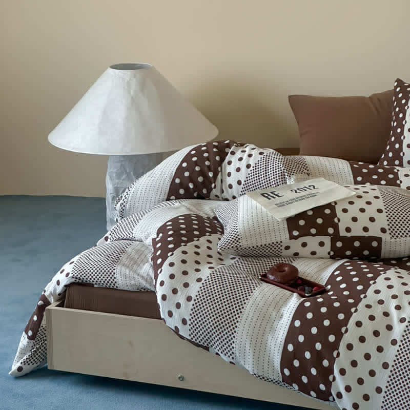 Patchwork Polka Dot Double Gauze Bedding Set