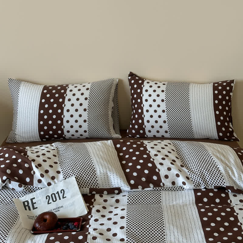 Patchwork Polka Dot Double Gauze Bedding Set