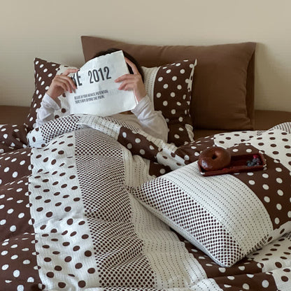 Patchwork Polka Dot Double Gauze Bedding Set