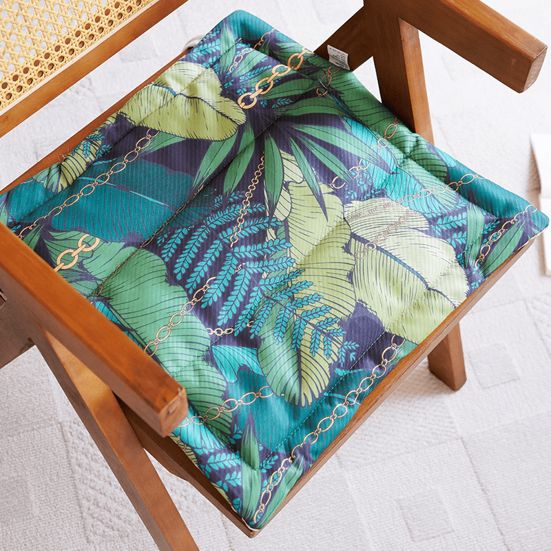 Tropical Chain Leaf Memory Foam Seat Cushion