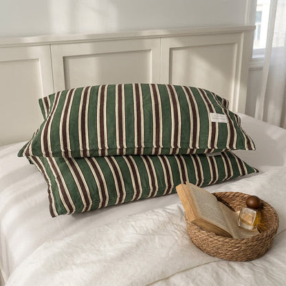Vintage Stripe Woven Gauze Cotton Pillow Cover