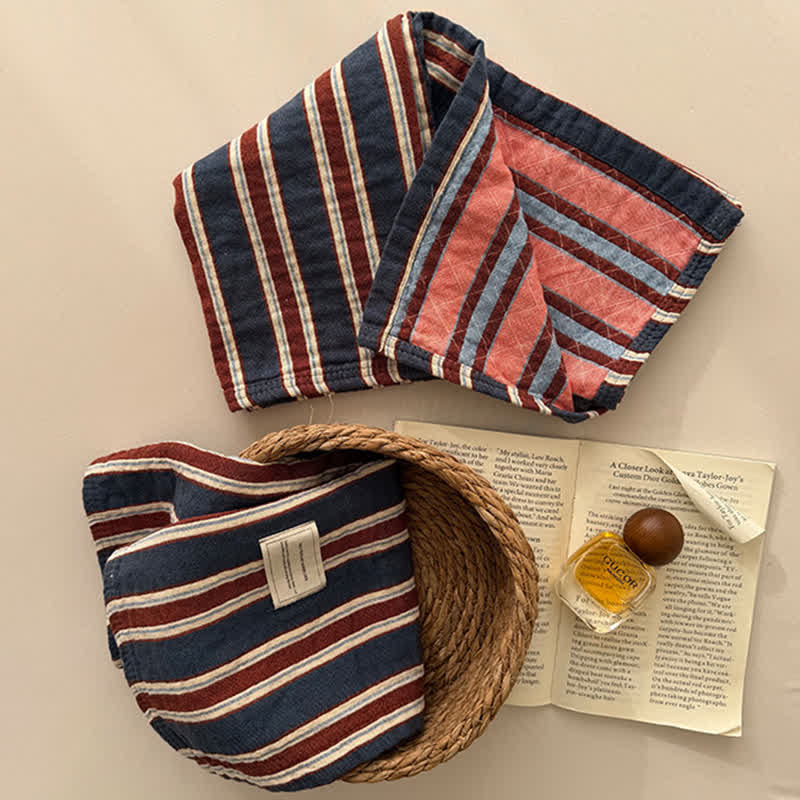 Vintage Stripe Woven Gauze Cotton Pillow Cover