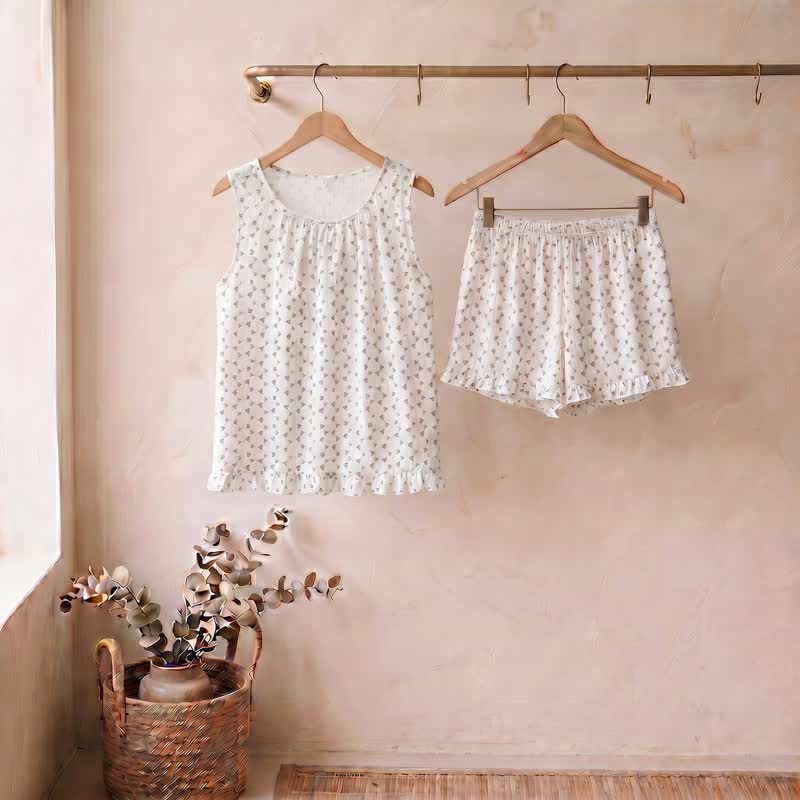 Sweet Cotton Sleeveless Loungewear Set