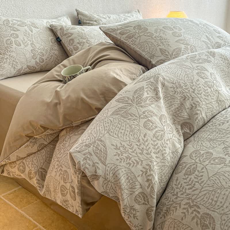 Botanical Whisper Washed Cotton Jacquard Bedding Set
