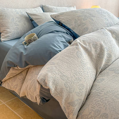 Botanical Whisper Washed Cotton Jacquard Bedding Set