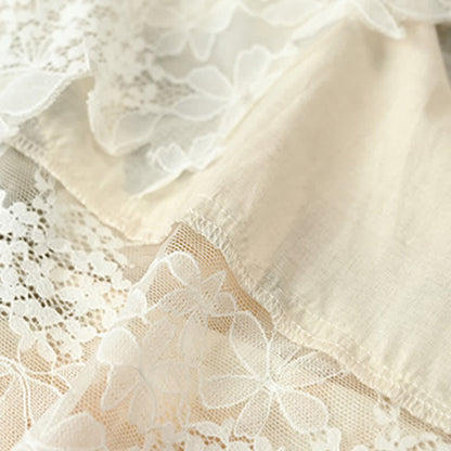Beige Floral Lace Cami Lounge Set