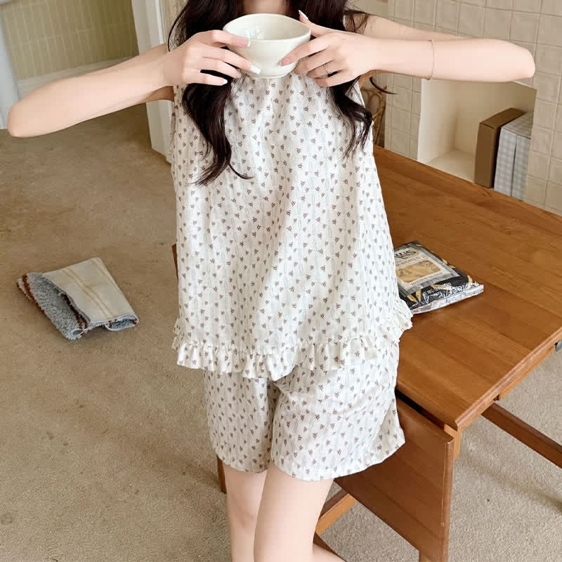 Sweet Cotton Sleeveless Loungewear Set