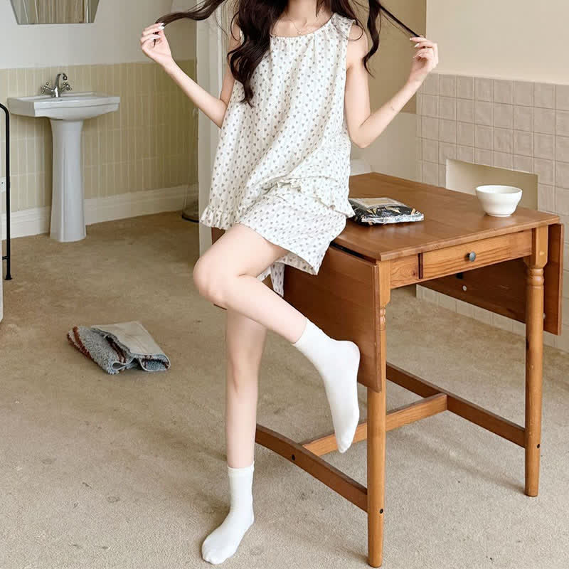 Sweet Cotton Sleeveless Loungewear Set