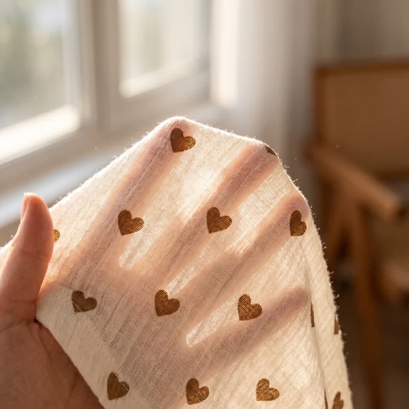 Apricot Heart Print Cotton Loungewear Set