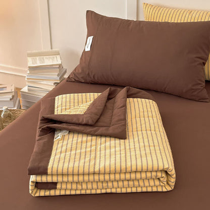 Cozy Farmhouse Cotton Two-Tone Striped Bedding Set